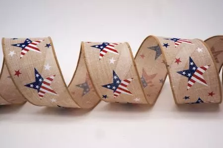 Wstążka z flagą amerykańską i gwiazdą - Wstążka z amerykańską flagą i pentagramem